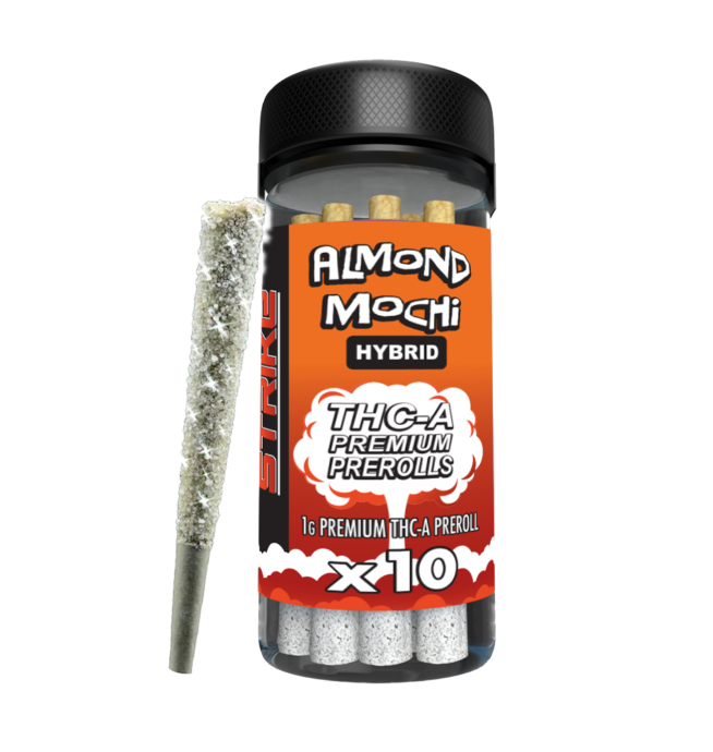 STRIKE 10CT JAR 1G PRE ROLL HYBRID- ALMOND MOCHI