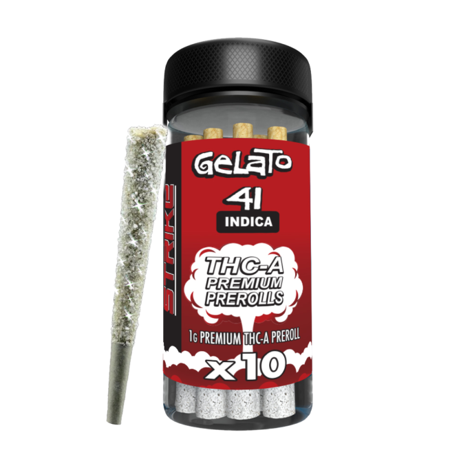 STRIKE 10CT JAR 1G PRE ROLL INDICA- GELATO 41