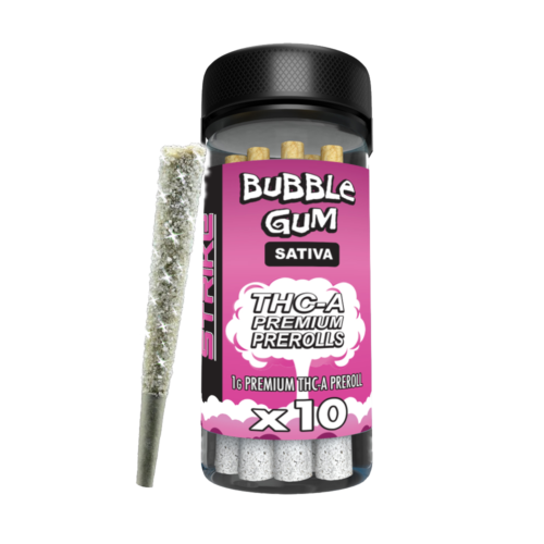STRIKE 10CT JAR 1G PRE ROLL SATIVA â__ BUBBLE GUM