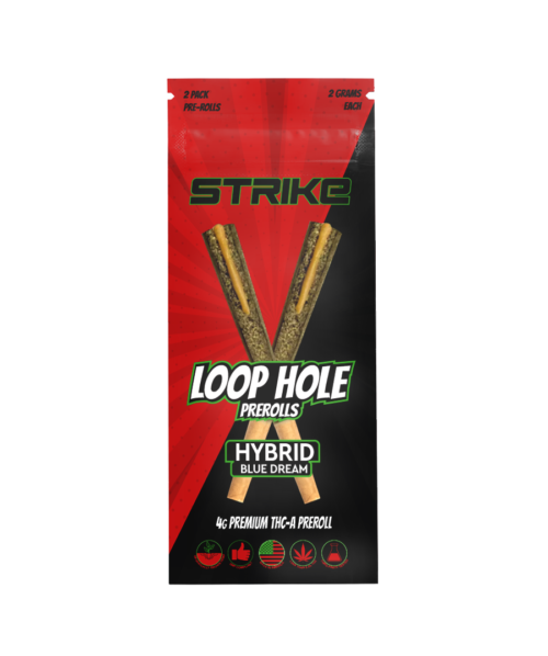 LOOP HOLE 2 PACK 4G PREMIUM THCA PREROLL - HYBRID - BLUE DREAM