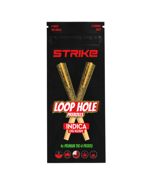 LOOP HOLE 2 PACK 4G PREMIUM THCA PREROLL - INDICA - OG KUSH