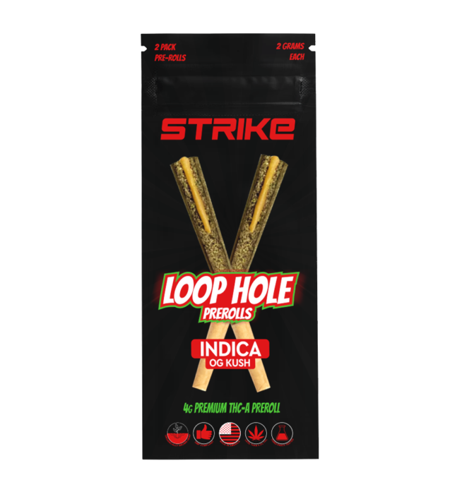 LOOP HOLE 2 PACK 4G PREMIUM THCA PREROLL - INDICA - OG KUSH