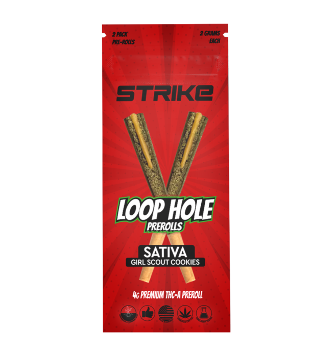 LOOP HOLE 2 PACK 4G PREMIUM THCA PREROLL - SATIVA - GIRL SCOUT COOKIES