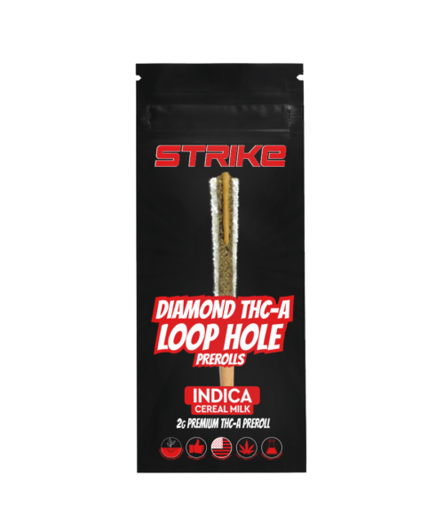 DIAMOND LOOP HOLE 2G PREMIUM THCA PREROLL - INDICA - CEREAL MILK