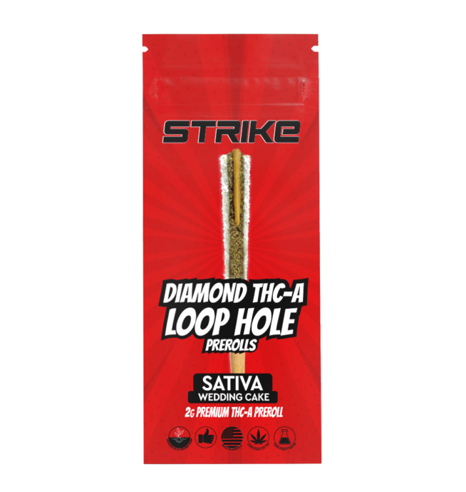 DIAMOND LOOP HOLE 2G PREMIUM THCA PREROLL - SATIVA - WEDDING CAKE