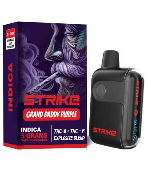 THC-A EXPLOSIVE BLEND 5G VAPE DISPOSABLE - INDICA - GRAND DADDY PURPLE