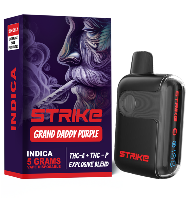 THC-A EXPLOSIVE BLEND 5G VAPE DISPOSABLE - INDICA - GRAND DADDY PURPLE