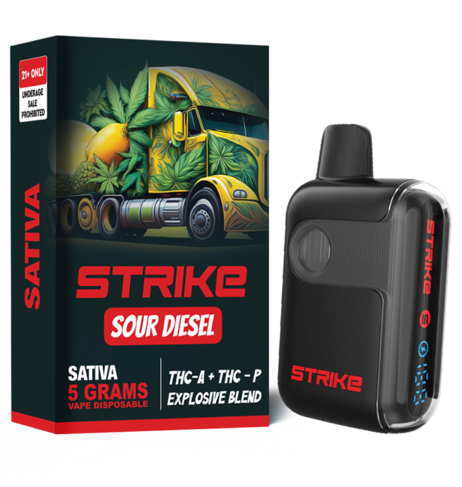 THC-A EXPLOSIVE BLEND 5G VAPE DISPOSABLE - SATIVA - SOUR DIESEL