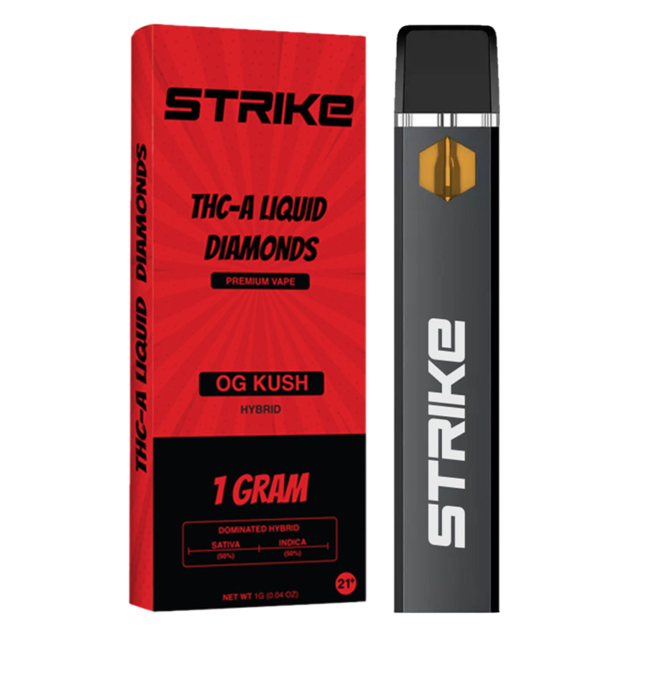STRIKE THCA LIQUID DIAMOND 1G-DISPOSABLE HYBRID | OG-KUSH
