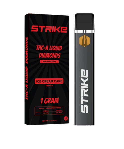 STRIKE THCA LIQUID DIAMOND 1G DISPOSABLE INDICA | ICE CREAM CAKE